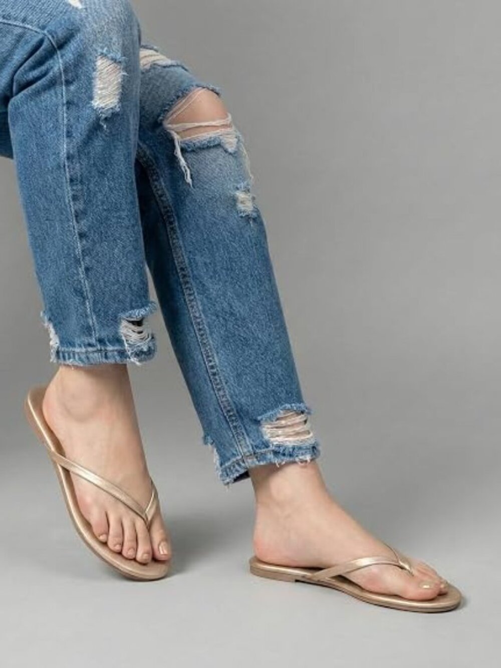 Womens Memory Foam Flip Flops Flat Thong Sandals | Soft Vegan Leather Comfortabl